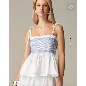 NWT J.Crew Paloma Hand Smocked Top Size L